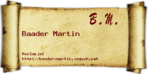 Baader Martin névjegykártya